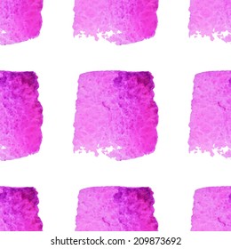 Watercolor vector seamless pattern with big color squares