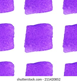 Watercolor vector seamless pattern with big color squares