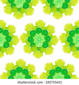 Watercolor vector seamless pattern. Colorful watercolor splashes isolated on white background.