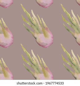 Aquarell-Vektormuster nahtlos mit Drachenfrucht. Schöner handgezeichneter Druck für Stoff, Textilien oder Tapeten.