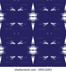 Watercolor vector seamless pattern with dye tie pattern. Aztec allover print.