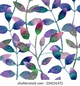 Vector de acuarela, patrón transparente con elementos florales