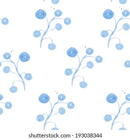 Watercolor vector seamless pattern. Flower background 