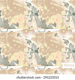 Watercolor vector seamless pattern with spots. Unusual grunge allover print. 