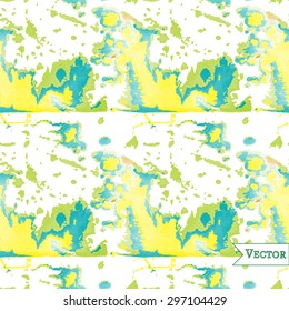 Watercolor vector seamless pattern with spots. Unusual grunge allover print. 