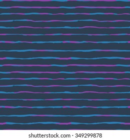Watercolor vector seamless pattern with stripes. Striped background. Unique hand made strokes. Ink allover bright pattern with watercolor strokes.