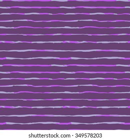 Watercolor vector seamless pattern with stripes. Striped background. Unique hand made strokes. Ink allover bright pattern with watercolor strokes.