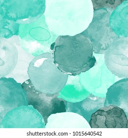 Watercolor vector seamless pattern for wallpaper, pattern fills, web page background, surface textures in  teal, blue colors