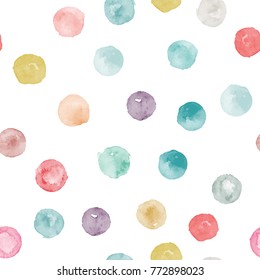 Watercolor vector seamless pattern for wallpaper, pattern fills, web page background, surface textures in red, pink, blue, green, lilac, gray and white colors.