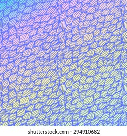 Watercolor vector seamless pattern with wavy elements. Abstract background. Waves