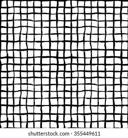 Watercolor vector seamless plaid pattern. Allover pattern with ink grunge grid. Graphic background with ethnic tartan.