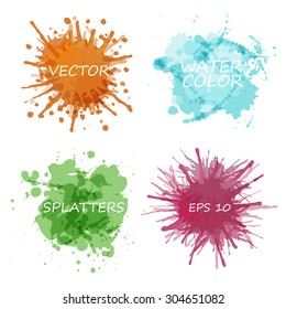 Watercolor vector splatters.