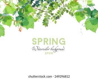 Watercolor vector spring background