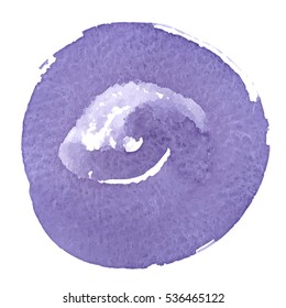 Watercolor vector stain, colorful abstract watercolor circle with splash, texture background for design, isolated on white background