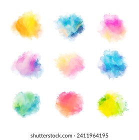 watercolor vector stain set: background for titles and logos