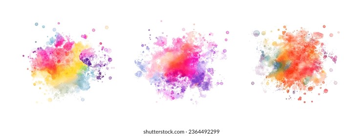 watercolor vector stains; background for texts (rainbow color)