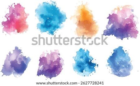 watercolor vector stains; background for texts, Blue watercolor on white background vector illustration.