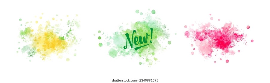 watercolor vector stains; background for title and logo