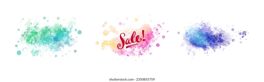 watercolor vector stains; background for title and logo