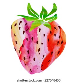 watercolor vector strawberries