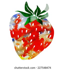 watercolor vector strawberries