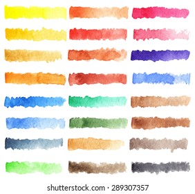 Watercolor vector stripe brush colorful rainbow palette background