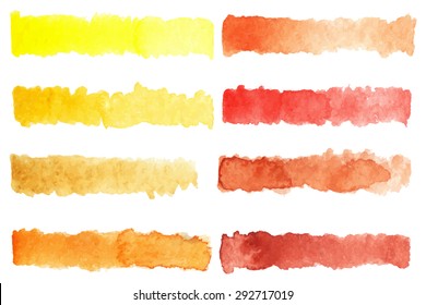 Watercolor vector stripe brush colorful rainbow palette background