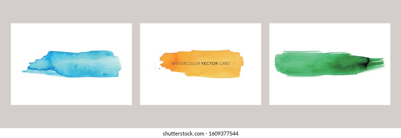 watercolor vector stroke background set