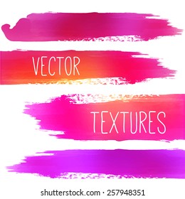 Watercolor Vector textures set.