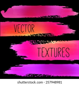 Watercolor Vector textures set.