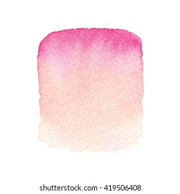 Watercolor Vector Textures In Shade Of Rose. Hand Painted Background, Stain, Blot, Swatch.