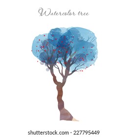 Watercolor vector tree.