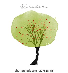 Watercolor vector tree