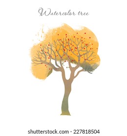 Watercolor vector tree