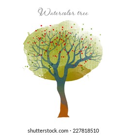 Watercolor vector tree