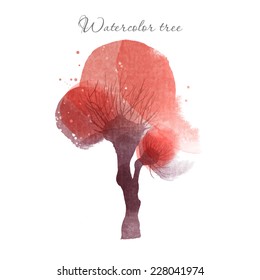 watercolor vector tree
