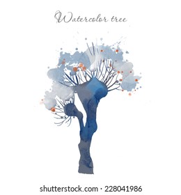 watercolor vector tree