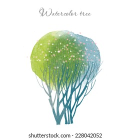 watercolor vector tree