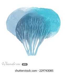 watercolor vector tree
