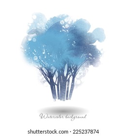 watercolor vector trees
