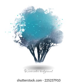 watercolor vector trees