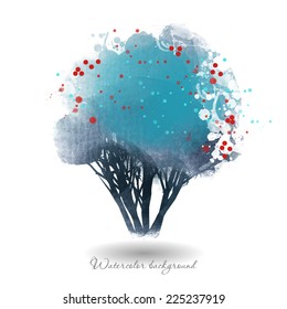 watercolor vector trees