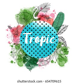 watercolor vector tropic background