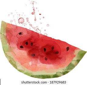 watercolor vector watermelon