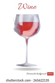 Watercolor vector wine background 