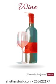 Watercolor vector wine background 