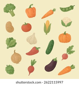 Watercolor Vegetable Clipart Set  Farm and Garden Collection
