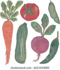 Watercolor Vegetables Illustration for Culinary and Food-Related Designs
