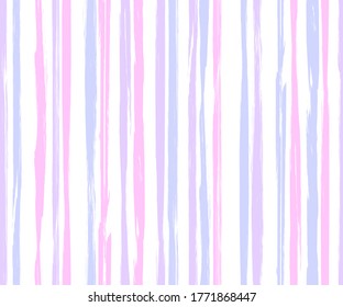 Línea vertical de acuarela vectorial patrón transparente. Grunge la textura del pincel. El viejo estilo de la pintura a mano libre es un adorno impecable para la impresión de la moda. Patrón de rayas de pincel para impresión textil.