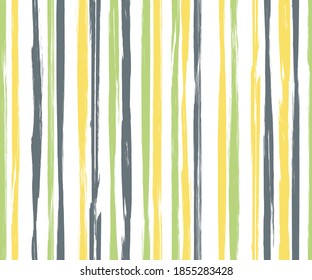 Línea vertical de acuarela vectorial patrón transparente. Textura del trazo de pincel grueso. Cuadros de hipster a mano libre con papel pintado impecable. Patrón de gruñido de las franjas de pincel para el fondo.